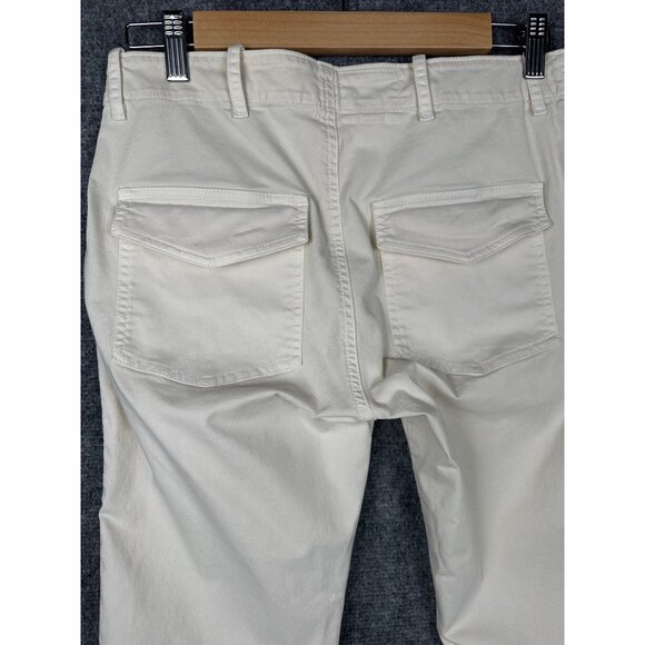 Nili‎ Lotan Cropped Military Jogger Pants Sz 4 FLAW READ Ivory Bone Stretch $345 - Picture 11 of 13